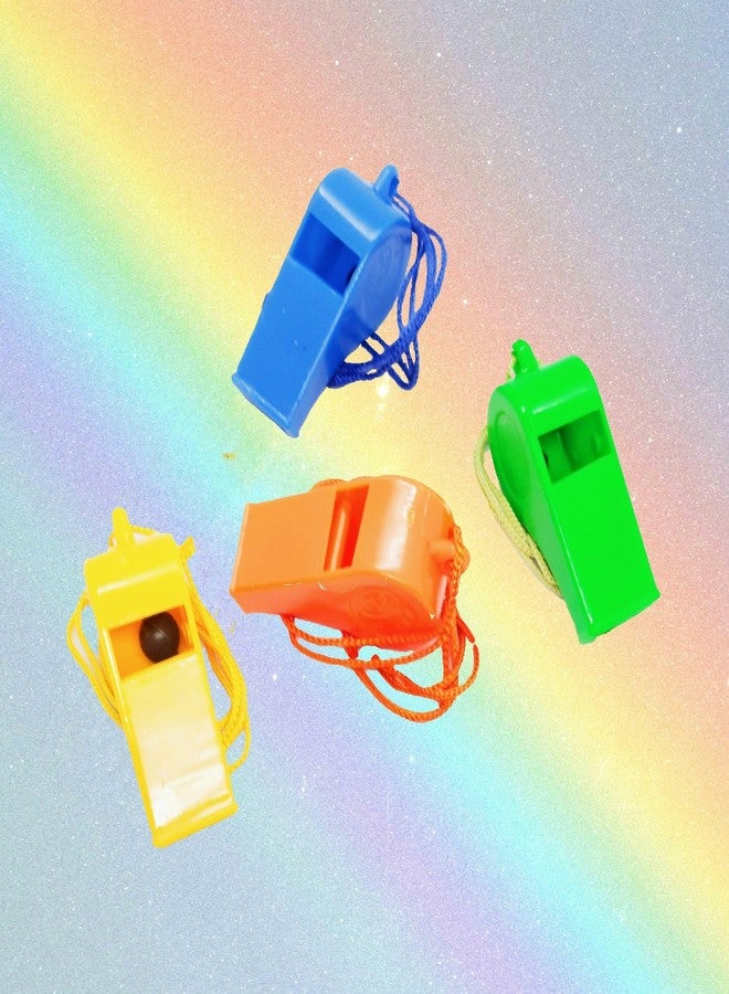 سينو صفارة ألعاب، صفارة بخيط نايلون، صفارة أمان، ألعاب مرئية، أدوات إصدار ضوضاء لألعاب الأولاد والبنات المدرسية - عبوة من 4 صفارات بي بي - Image 2